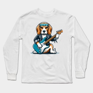 Beagle Playing Guitar Long Sleeve T-Shirt